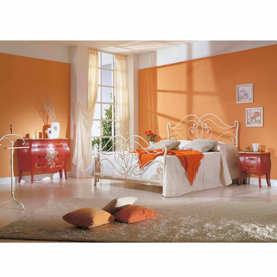 lit double de fer solide conception Allie, made in Italy Viadurini