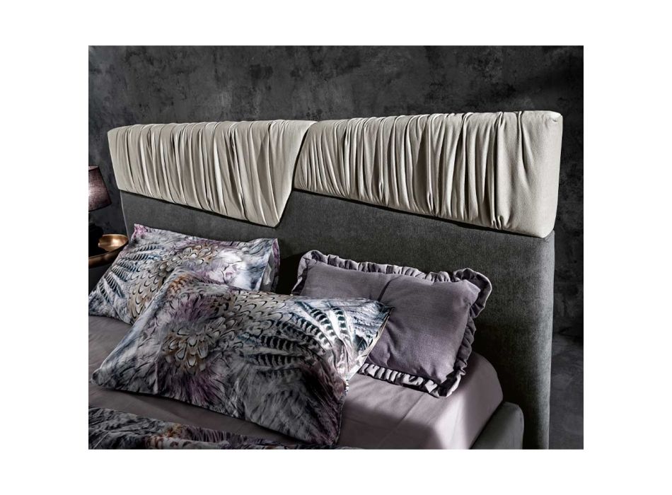 Lit double de design moderne avec tête de lit pliée ou matelassée - Alano Viadurini