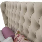 Lit Double de Luxe avec Coffre et Tête de Lit Capitonnè Fabriqué en Italie - Papero Viadurini