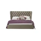 Lit Double de Luxe avec Coffre et Tête de Lit Capitonnè Fabriqué en Italie - Papero Viadurini