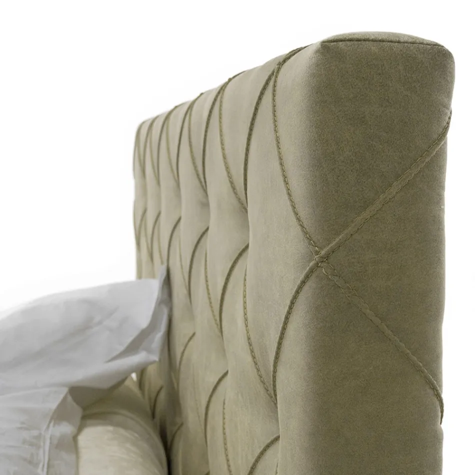 Lit double rembourré de luxe avec boîte de rangement fabriqué en Italie – Torn Viadurini