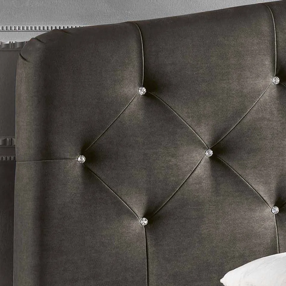 lit double rembourré avec boîte de rangement 160x190 / 200cm Leone Viadurini