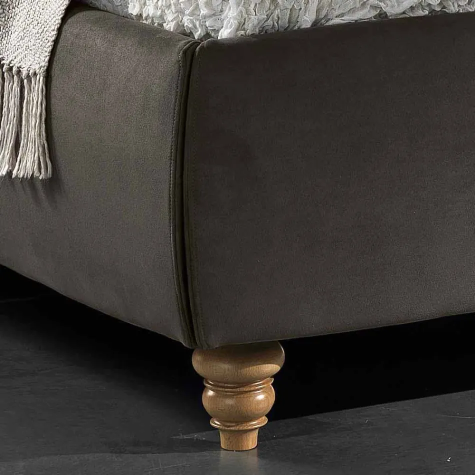 lit double rembourré avec boîte de rangement 160x190 / 200cm Leone Viadurini