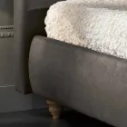 lit double rembourré avec boîte de rangement 160x190 / 200cm Leone Viadurini