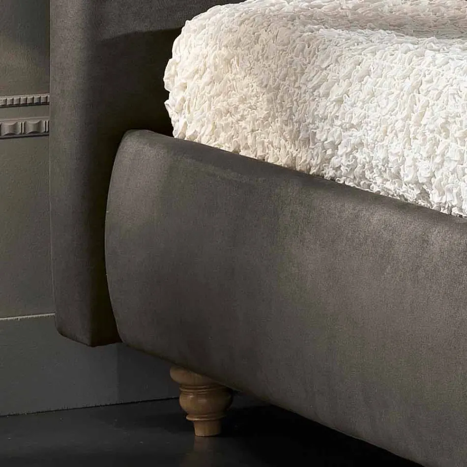 lit double rembourré avec boîte de rangement 160x190 / 200cm Leone Viadurini