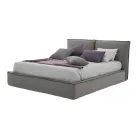 Lit double rembourré avec commode en éco-cuir ou tissu - Notre Dame Viadurini