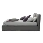 Lit double rembourré avec commode en éco-cuir ou tissu - Notre Dame Viadurini