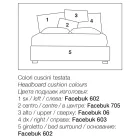 Lit double rembourré avec meuble de rangement en tissu - Belle Viadurini