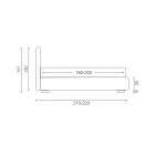 Lit double rembourré avec meuble de rangement en tissu - Belle Viadurini