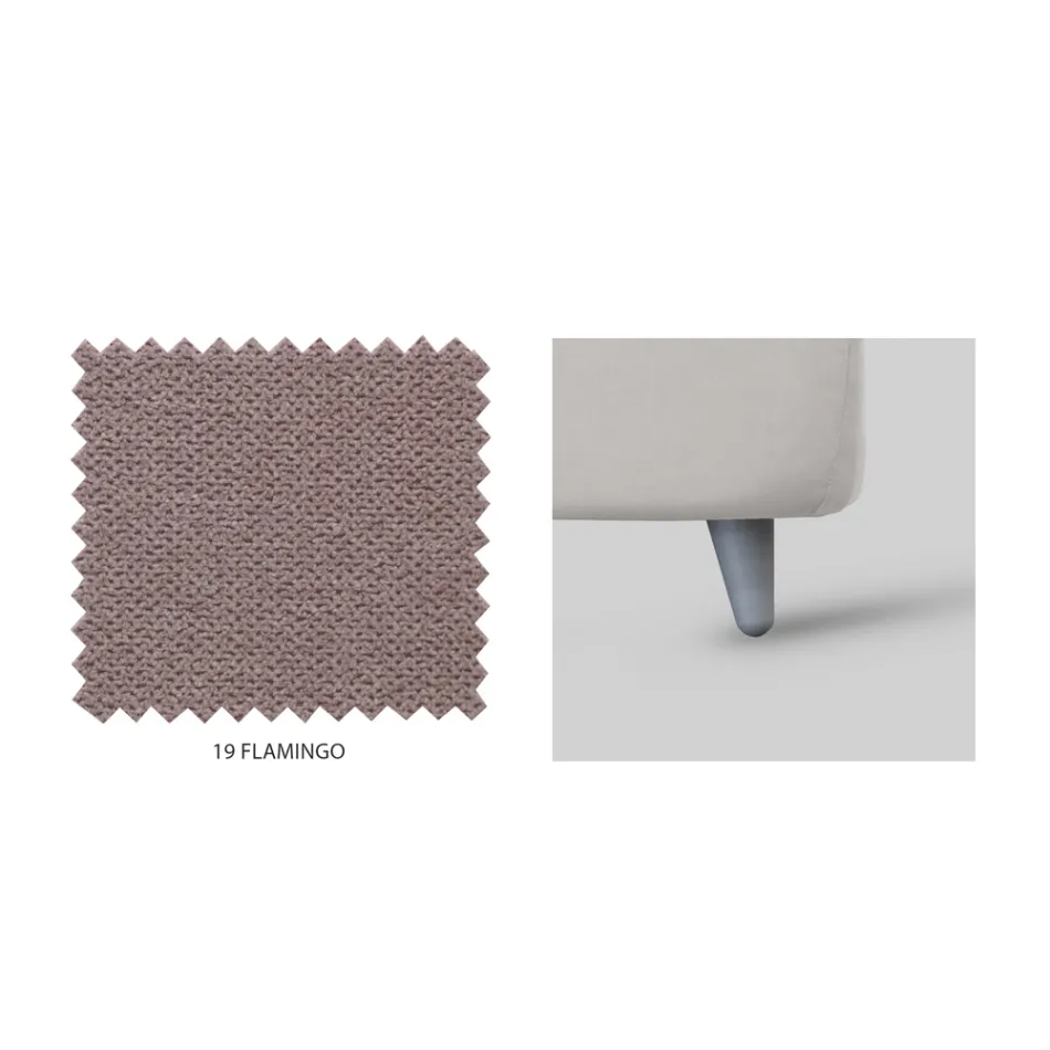 Lit double rembourré avec rangement en option fabriqué en Italie - Akira Viadurini