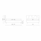 Lit double rembourré avec récipient en tissu fabriqué en Italie - Pebble Viadurini