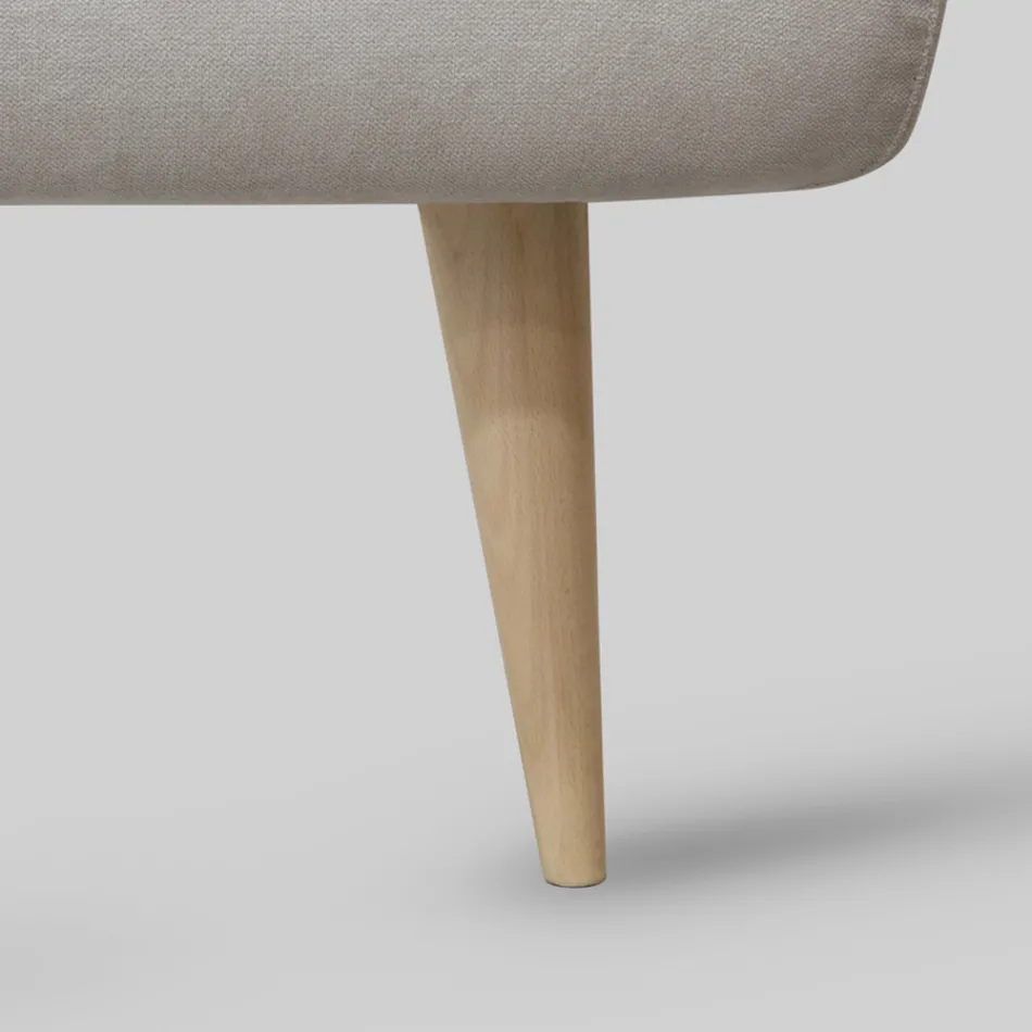 Lit double rembourré avec matelas et 2 tables de chevet fabriqués en Italie - Rolly Viadurini