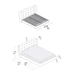 Lit double rembourré en mousse de polyuréthane fabriqué en Italie - Capriccio Viadurini