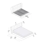 Lit double rembourré en mousse de polyuréthane fabriqué en Italie - Capriccio Viadurini