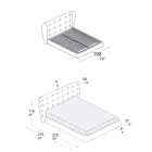 Lit double rembourré en mousse de polyuréthane fabriqué en Italie - Capriccio Viadurini