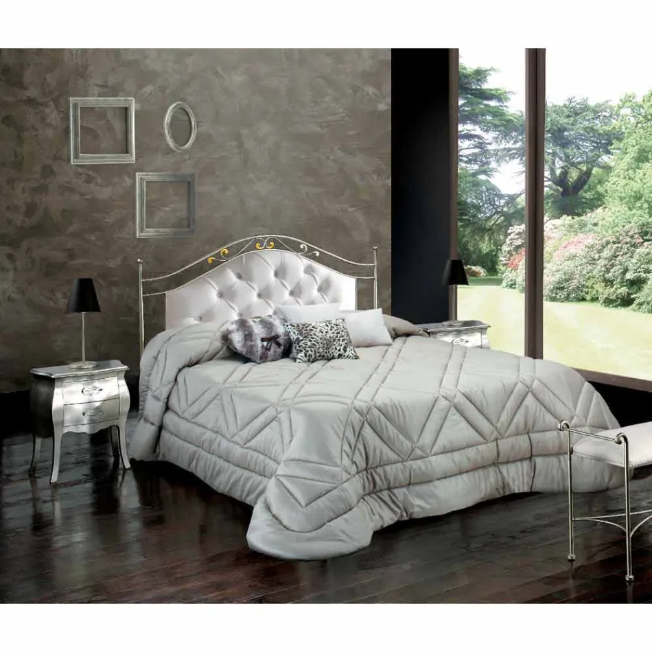 Rembourré à double main de lit en fer solide Gracie Viadurini