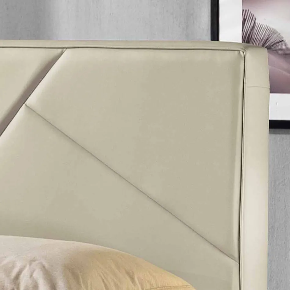 Lit double en simili cuir avec boîte pic 160x190 / 200 cm Mia Viadurini