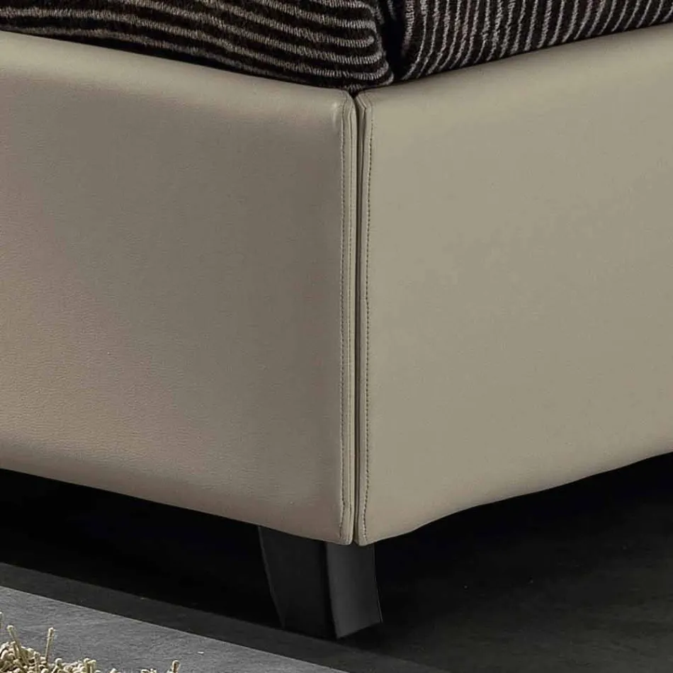 Lit double en simili cuir avec boîte pic 160x190 / 200 cm Mia Viadurini