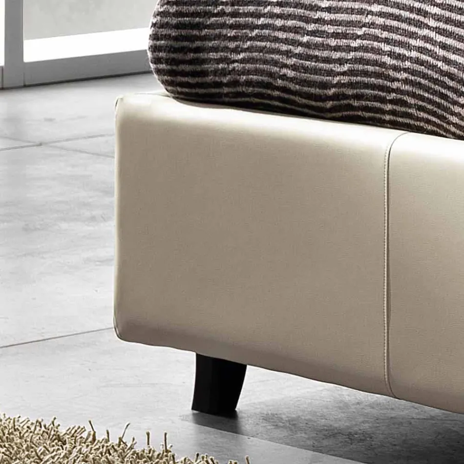 Lit double en simili cuir avec boîte pic 160x190 / 200 cm Mia Viadurini