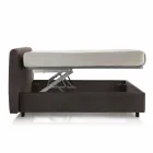 Lit double en simili cuir avec boîte de rangement 160x190 / 200 cm Gin Viadurini