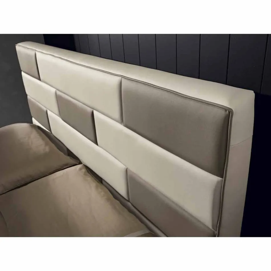 Lit double en simili cuir avec boîte de rangement 160x190 / 200 cm Gin Viadurini