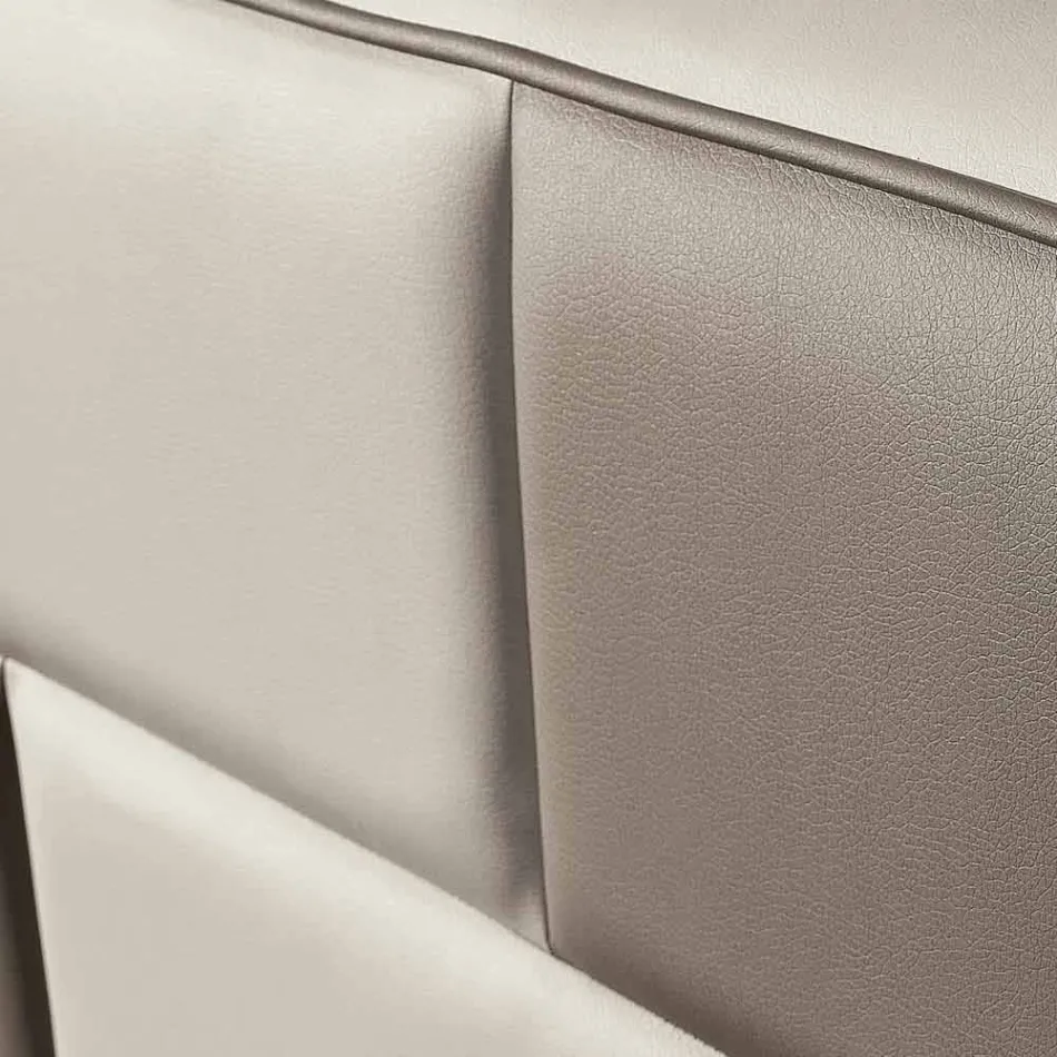 Lit double en simili cuir avec boîte de rangement 160x190 / 200 cm Gin Viadurini