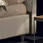 Lit double en simili cuir avec boîte de rangement 160x190 / 200 cm Gin Viadurini