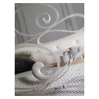 Lit double en fer avec pied de lit coordonné Made in Italy - Laser Viadurini