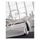 Lit double en fer avec pied de lit coordonné Made in Italy - Laser Viadurini