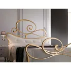 Lit double en fer avec pied de lit coordonné Made in Italy - Laser Viadurini