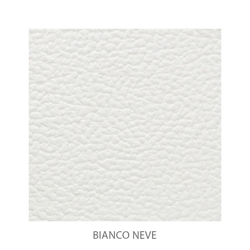 Lit double en fer et cuir véritable, 2 tables de chevet et matelas - Raisons Viadurini