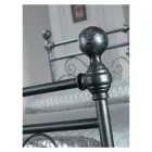 Lit Double en Fer Tubulaire Argent Noir Fabriqué en Italie - Géométrie Viadurini