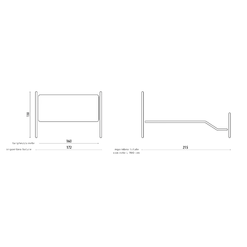 Lit double en fer vert ou noir fabriqué en Italie - Poldo Viadurini