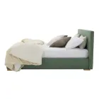 Lit double en tissu ou éco-cuir avec meuble de rangement Made in Italy – Etoile Viadurini