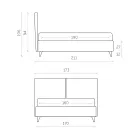 Lit double en tissu ou velours avec meuble de rangement Made in Italy - Ernesto Viadurini