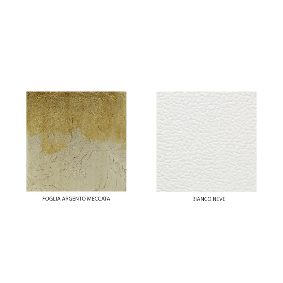 Lit double en cuir véritable avec matelas et 2 tables de chevet - King Viadurini