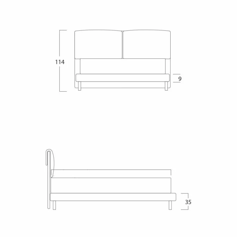 Lit double moderne, base mince, Iorca by Bolzan Viadurini