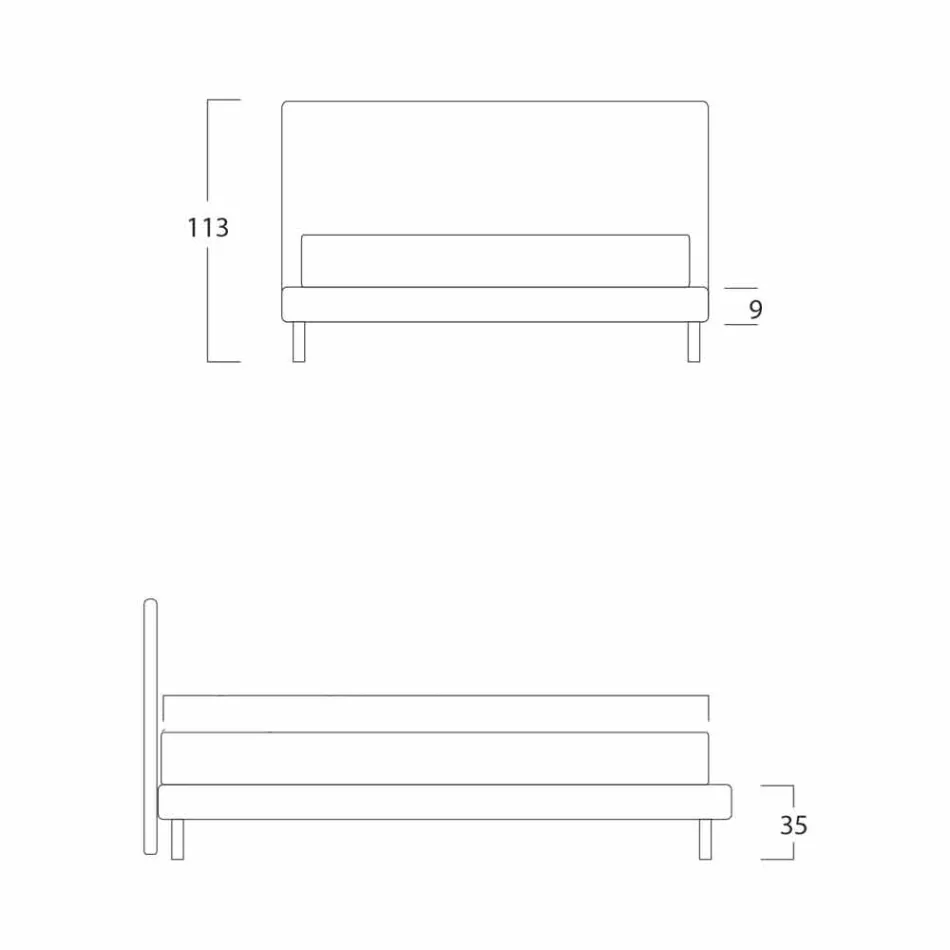 Lit double moderne à base mince Gaya New de Bolzan Viadurini