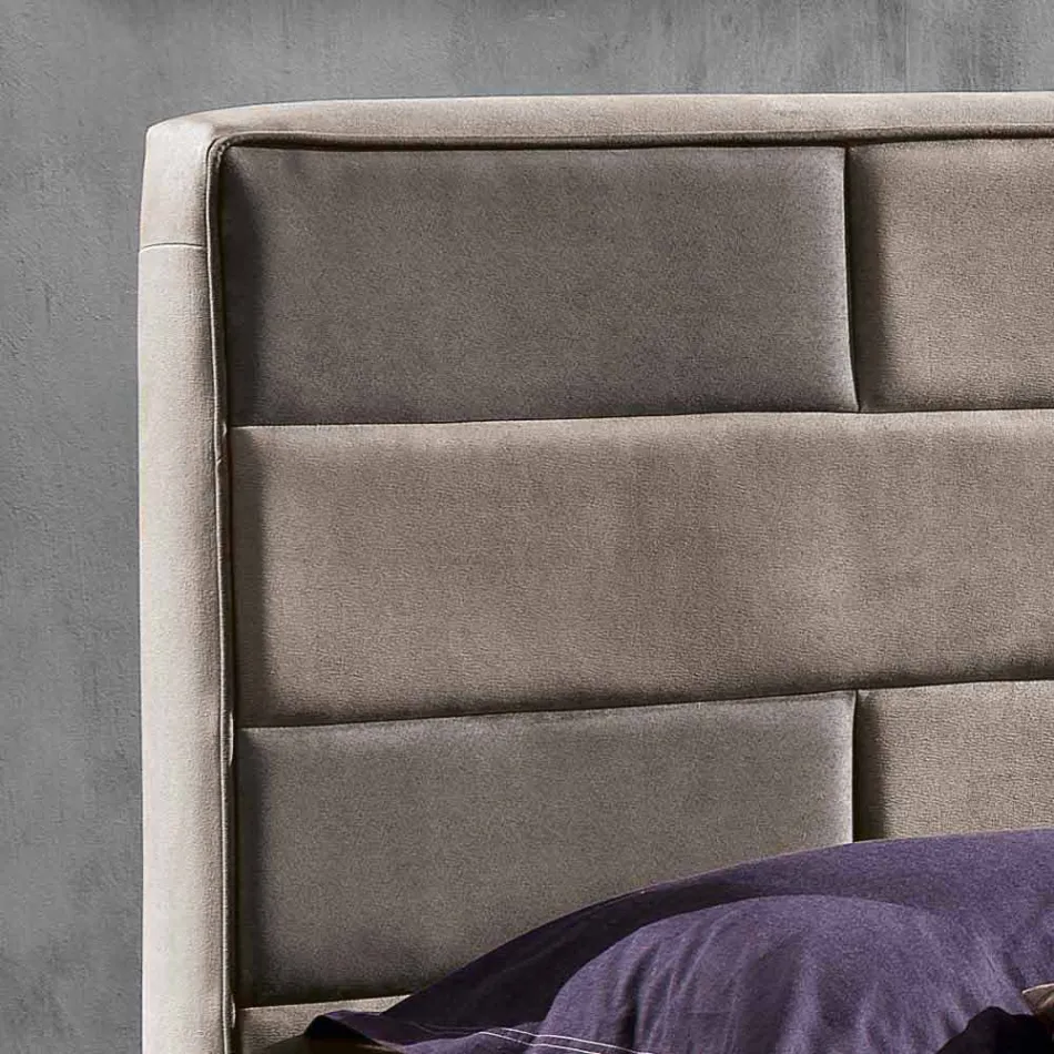 Lit double contemporain avec boîte de rangement 160x190 / 200 cm Gin Viadurini