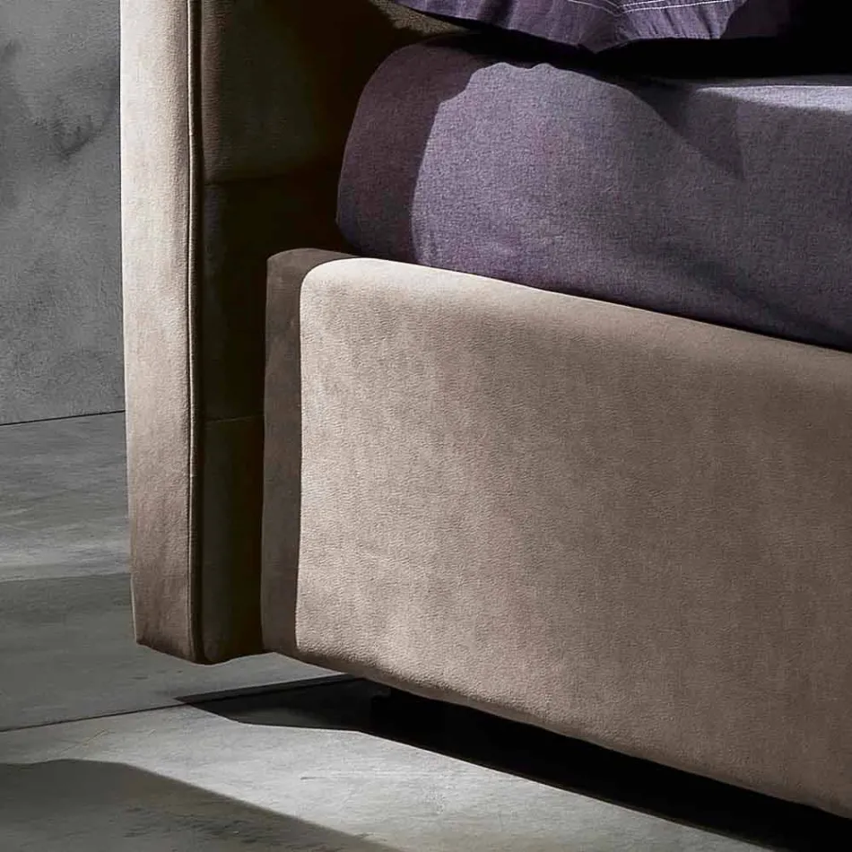 Lit double contemporain avec boîte de rangement 160x190 / 200 cm Gin Viadurini