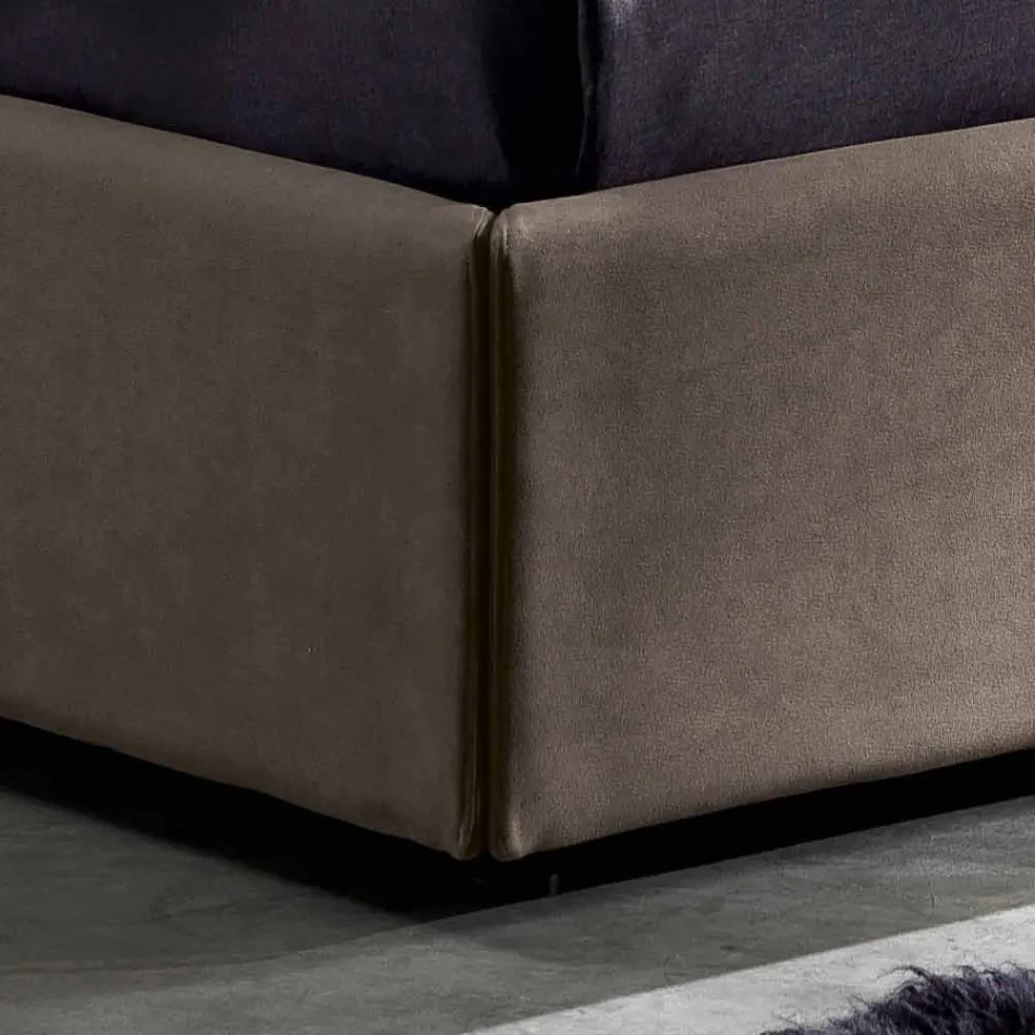 Lit double contemporain avec boîte de rangement 160x190 / 200 cm Gin Viadurini