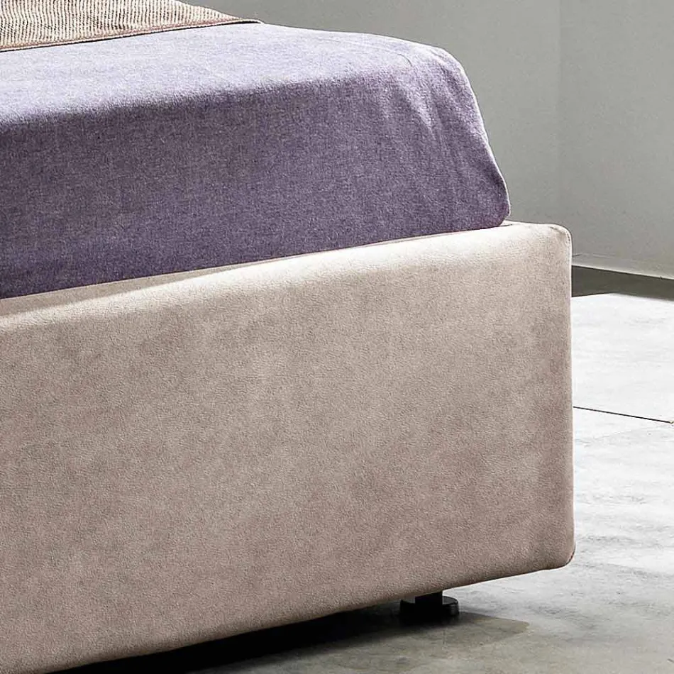 Lit double contemporain avec boîte de rangement 160x190 / 200 cm Gin Viadurini