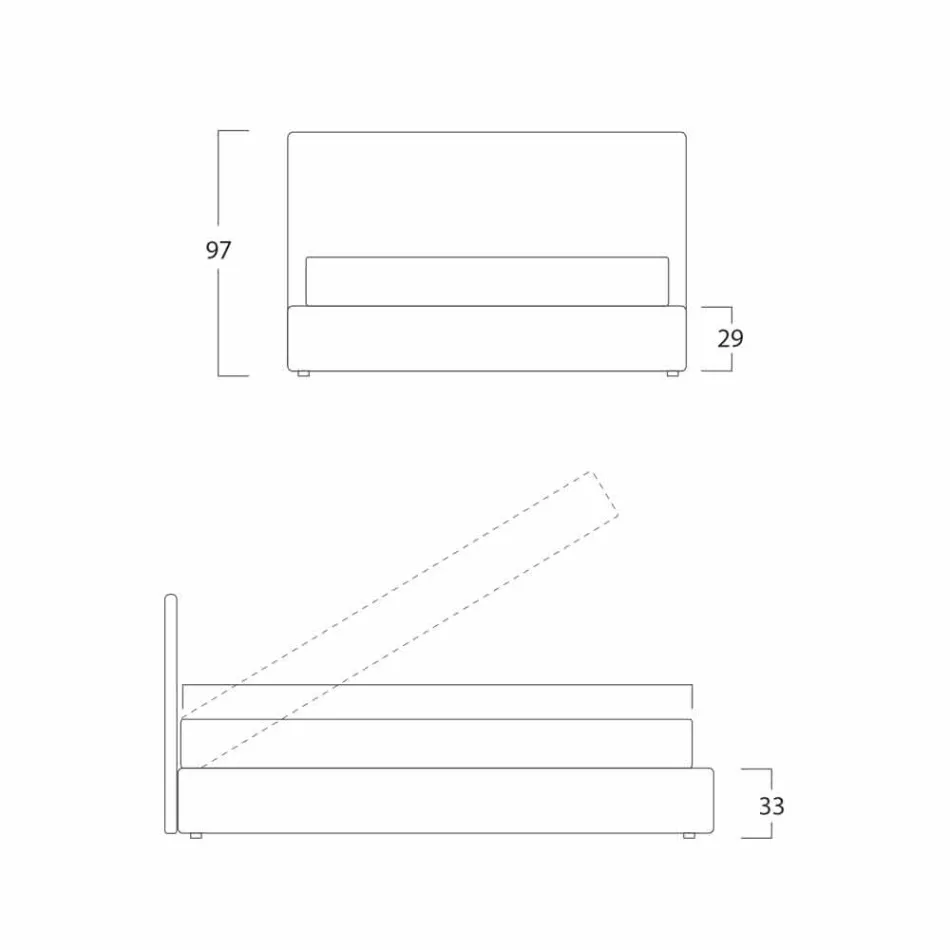 Lit double moderne, avec espace de rangement, Gaya New by Bolzan Viadurini
