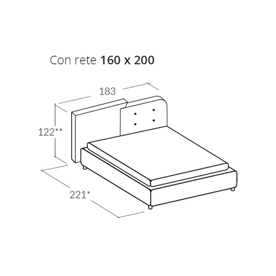Lit Double Design Moderne en Velours Gris et Orange - Plorifon Viadurini