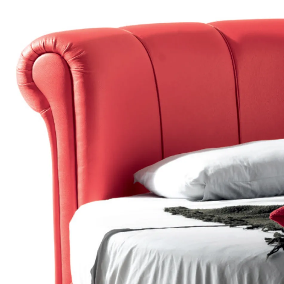 Lit double rond moderne de luxe en similicuir fabriqué en Italie - Dream Viadurini