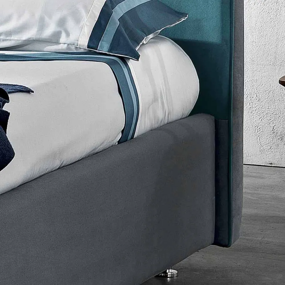 Lit double contemporain tapissé avec boîte pic 160x190 / 200cm Mia Viadurini