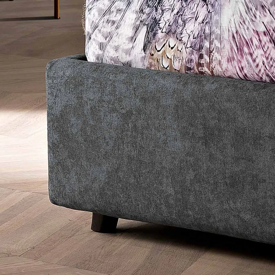 Lit double rembourré moderne au design matelassé ou lisse - Aftamo Viadurini