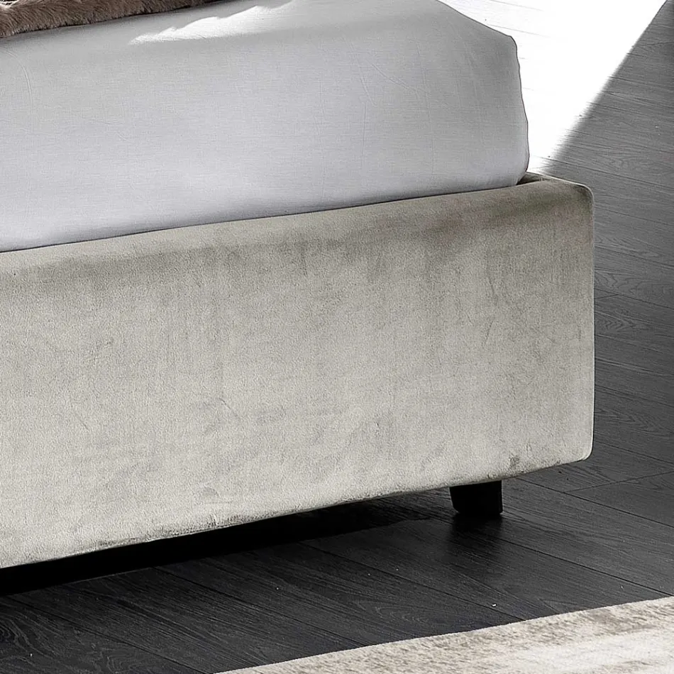 Lit double rembourré moderne au design matelassé ou lisse - Aftamo Viadurini