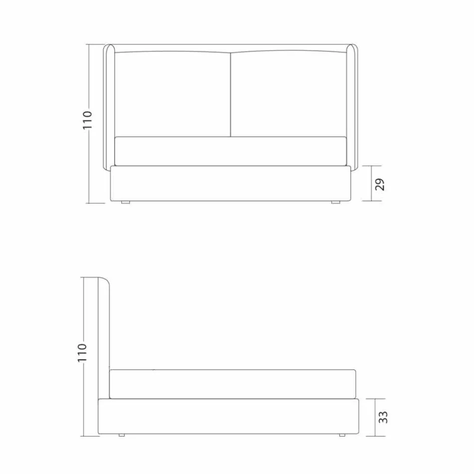 Lit double moderne, sans rangement, Kate by Bolzan Viadurini