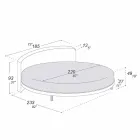 Lit double design rond recouvert de tissu Made in Italy - Rello Viadurini